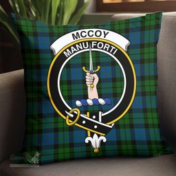 ScotsTee Shop Scottish McCoy Clan Crest Tartan Pillow/ Pillow Cover Tartan Accessories for Home