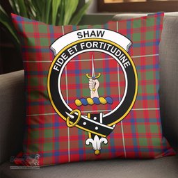 ScotsTee Shop Scottish Shaw Red Modern Clan Crest Tartan Pillow/ Pillow Cover Tartan Accessories for Home