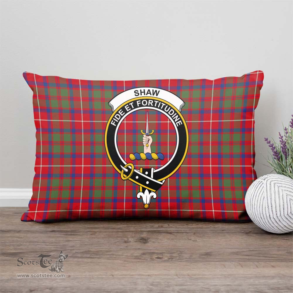 ScotsTee Shop Scottish Shaw Red Modern Clan Crest Tartan Pillow/ Pillow Cover Tartan Accessories for Home