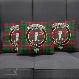 ScotsTee Shop Scottish MacCulloch Clan Crest Tartan Pillow/ Pillow Cover Tartan Accessories for Home