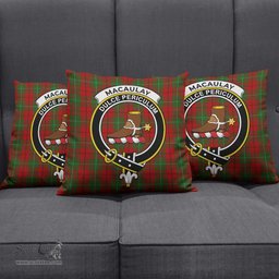 ScotsTee Shop Scottish MacAulay Clan Crest Tartan Pillow/ Pillow Cover Tartan Accessories for Home
