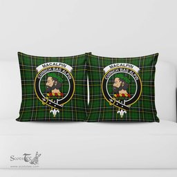 ScotsTee Shop Scottish MacAlpin Modern Clan Crest Tartan Pillow/ Pillow Cover Tartan Accessories for Home