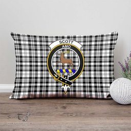 ScotsTee Shop Scottish Scott Black White Clan Crest Tartan Pillow/ Pillow Cover Tartan Accessories for Home