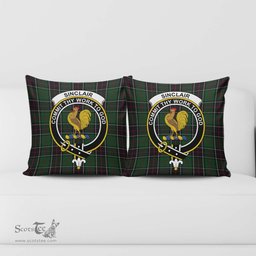 ScotsTee Shop Scottish Sinclair Hunting Clan Crest Tartan Pillow/ Pillow Cover Tartan Accessories for Home