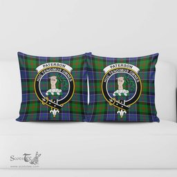 ScotsTee Shop Scottish Paterson Clan Crest Tartan Pillow/ Pillow Cover Tartan Accessories for Home