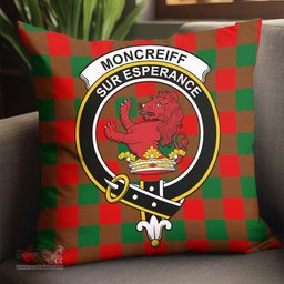 ScotsTee Shop Scottish Moncrieff Modern Clan Crest Tartan Pillow/ Pillow Cover Tartan Accessories for Home