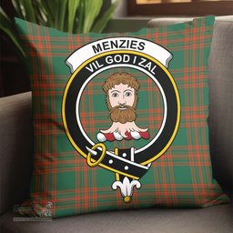 ScotsTee Shop Scottish Menzies Green Ancient Clan Crest Tartan Pillow/ Pillow Cover Tartan Accessories for Home