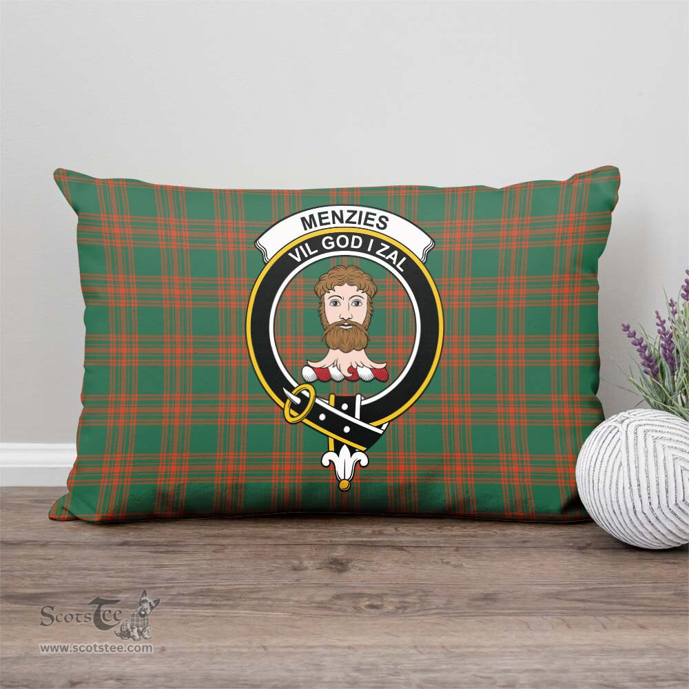 ScotsTee Shop Scottish Menzies Green Ancient Clan Crest Tartan Pillow/ Pillow Cover Tartan Accessories for Home