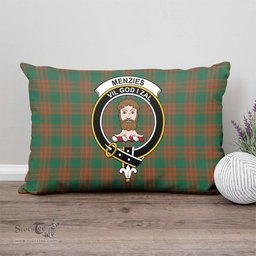 ScotsTee Shop Scottish Menzies Green Ancient Clan Crest Tartan Pillow/ Pillow Cover Tartan Accessories for Home