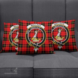 ScotsTee Shop Scottish Wallace Hunting Red Clan Crest Tartan Pillow/ Pillow Cover Tartan Accessories for Home