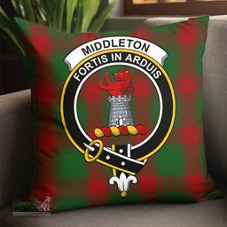 ScotsTee Shop Scottish Middleton Clan Crest Tartan Pillow/ Pillow Cover Tartan Accessories for Home