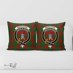 ScotsTee Shop Scottish Middleton Clan Crest Tartan Pillow/ Pillow Cover Tartan Accessories for Home