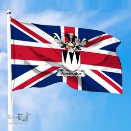 ScotsTee Shop Scottish Anstruther Coat of Arms on Flag of the United Kingdom Flag