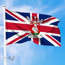 ScotsTee Shop Scottish Daile or Dale Coat of Arms on Flag of the United Kingdom Flag