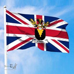 ScotsTee Shop Scottish Coane Coat of Arms on Flag of the United Kingdom Flag