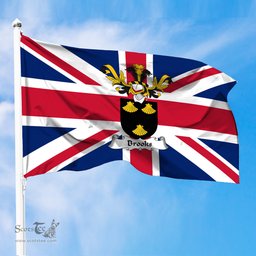 ScotsTee Shop Scottish Brooks Coat of Arms on Flag of the United Kingdom Flag
