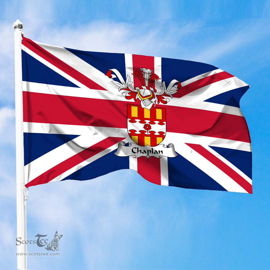 ScotsTee Shop Scottish Chaplan Coat of Arms on Flag of the United Kingdom Flag
