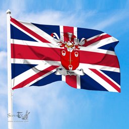 ScotsTee Shop Scottish Dun Coat of Arms on Flag of the United Kingdom Flag