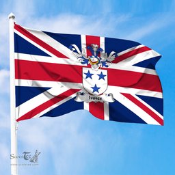 ScotsTee Shop Scottish Innes Coat of Arms on Flag of the United Kingdom Flag
