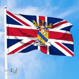 ScotsTee Shop Scottish Loch Coat of Arms on Flag of the United Kingdom Flag