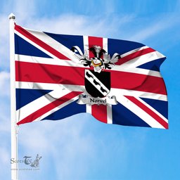 ScotsTee Shop Scottish Norvel Coat of Arms on Flag of the United Kingdom Flag