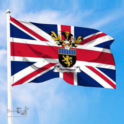 ScotsTee Shop Scottish Normand Coat of Arms on Flag of the United Kingdom Flag