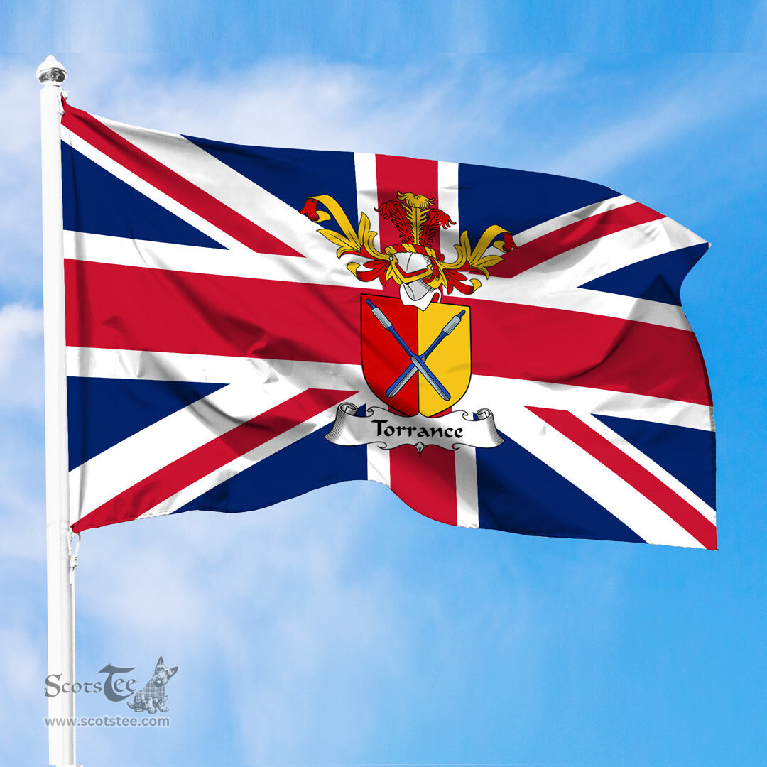 ScotsTee Shop Scottish Torrance Coat of Arms on Flag of the United Kingdom Flag