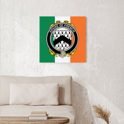 ScotsTee Shop Irish House of FRENCH Clan Family Crest Ireland Flag Framed Canvas Print