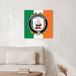 ScotsTee Shop Irish House of O LEARY Clan Family Crest Ireland Flag Framed Canvas Print