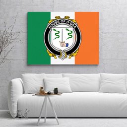 ScotsTee Shop Irish House of O DEA Clan Family Crest Ireland Flag Framed Canvas Print