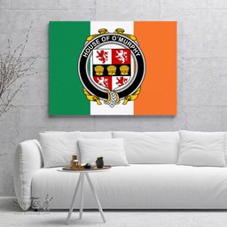 ScotsTee Shop Irish House of O MURPHY Muskerry Clan Family Crest Ireland Flag Framed Canvas Print
