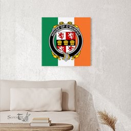 ScotsTee Shop Irish House of O MURPHY Muskerry Clan Family Crest Ireland Flag Framed Canvas Print