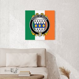 ScotsTee Shop Irish House of NAGLE Clan Family Crest Ireland Flag Framed Canvas Print