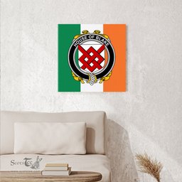 ScotsTee Shop Irish House of BLAKE Clan Family Crest Ireland Flag Framed Canvas Print