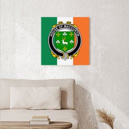 ScotsTee Shop Irish House of MACCURTIN Clan Family Crest Ireland Flag Framed Canvas Print
