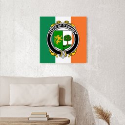 ScotsTee Shop Irish House of O CONNOR Sligo Clan Family Crest Ireland Flag Framed Canvas Print