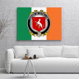 ScotsTee Shop Irish House of O FALLON Clan Family Crest Ireland Flag Framed Canvas Print
