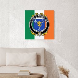 ScotsTee Shop Irish House of MACCOLGAN Clan Family Crest Ireland Flag Framed Canvas Print