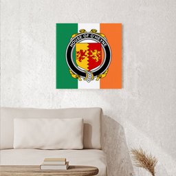ScotsTee Shop Irish House of O HEYNE Clan Family Crest Ireland Flag Framed Canvas Print