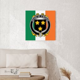 ScotsTee Shop Irish House of O MORAN Clan Family Crest Ireland Flag Framed Canvas Print