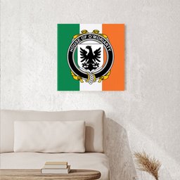 ScotsTee Shop Irish House of O MORIARTY Clan Family Crest Ireland Flag Framed Canvas Print