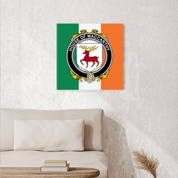 ScotsTee Shop Irish House of MACCARTHY Clan Family Crest Ireland Flag Framed Canvas Print