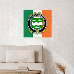 ScotsTee Shop Irish House of MACCABE Clan Family Crest Ireland Flag Framed Canvas Print