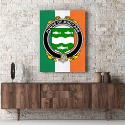 ScotsTee Shop Irish House of MACCABE Clan Family Crest Ireland Flag Framed Canvas Print