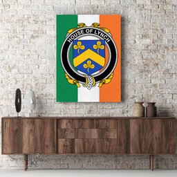 ScotsTee Shop Irish House of LYNCH Clan Family Crest Ireland Flag Framed Canvas Print