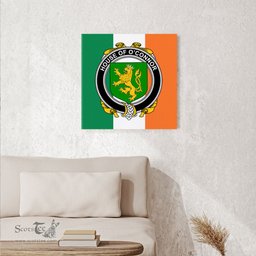ScotsTee Shop Irish House of O CONNOR Kerry Clan Family Crest Ireland Flag Framed Canvas Print