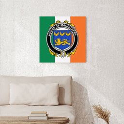 ScotsTee Shop Irish House of MACGOVERN Clan Family Crest Ireland Flag Framed Canvas Print