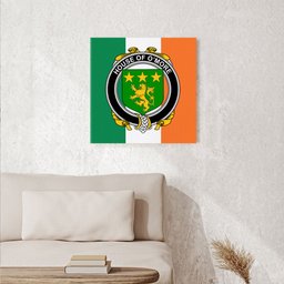 ScotsTee Shop Irish House of O MORE Clan Family Crest Ireland Flag Framed Canvas Print