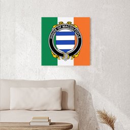 ScotsTee Shop Irish House of MACGILFOYLE Clan Family Crest Ireland Flag Framed Canvas Print