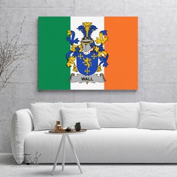 ScotsTee Shop Irish Wall Clan Family Crest Ireland Flag Framed Canvas Print
